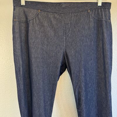 Simply Vera Wang Leggings Pants Blue Denim Look With Sparkles Large